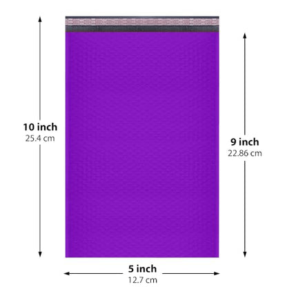 Purple Bubble Mailers 5x10, Self Seal Poly Padded Envelopes #00, 250 Pack - color: Purple, size: 5"x10" / 250 Pack