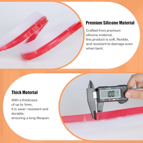 Orghtin 10Ft T-Shaped Silicone Seal Strip, Clear Sealer Weather Stripping - size: 10FT x 1.37IN