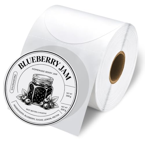 ESSENTIAL 3" Circle Direct Thermal Sticker Labels, 1 Roll-500 Labels - size: 3" round label