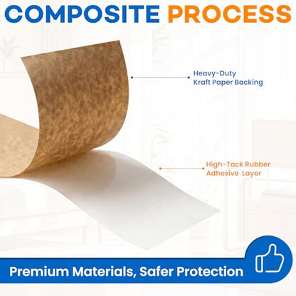 6 Pack Heavy Duty Paper Packing Tape,2 Inch Wide (1.89 in x 55 Yds),Eco Friendly & Biodegradable, Writable & Uncoated Brown Packing Tape Great for Packaging, Shipping, and Moving - size: 6
