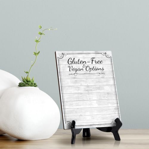 Gluten-Free & Vegan Options 6x8 Dry Wipe Table Sign Easy Installation | Restaurant & Bar | Perfect To Clearly Direct Customers & Advertise Specials | No Pen Included - style: Gluten-Free & Vegan