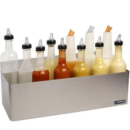 San Jamar Ez-Chill Garnish Center Condiment Holder with Hinged Lid for Kitchen, Bar, And Restaurants, Stainless Steel, 12 Pint, Silver