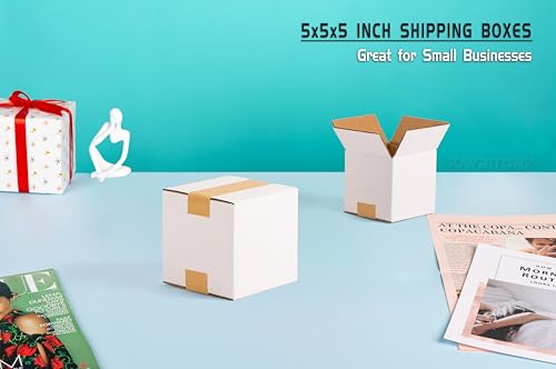5x5x5 inch Small Shipping Boxes, 5 x 5 White Box, 30 Pack - size: 5x5x5-inch 30-Pack