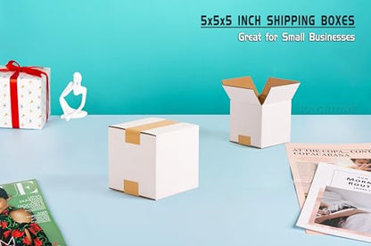 5x5x5 inch Small Shipping Boxes, 5 x 5 White Box, 30 Pack - size: 5x5x5-inch 30-Pack