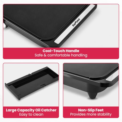 38" x 10" Foldable Electric Griddle with 2 Cooking Zones