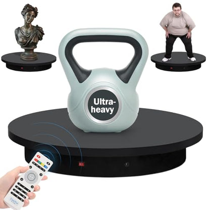 23.6In Remote Large Motorized electric turntable Rotating platform Photography Turntable Motorized lazy susan Base giratoria para for Photography,3D Scanner,Heavy duty display(Load Range:220~500lbs) - size: 23.6inch/Black/500Lbs Load