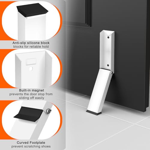 Kick Down Door Stoppers, White - size: White