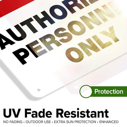 Restricted Area Authorized Personnel Only Sign, 10x14 Inches, 55 mil thick - size: 10x14 Polyethylene
