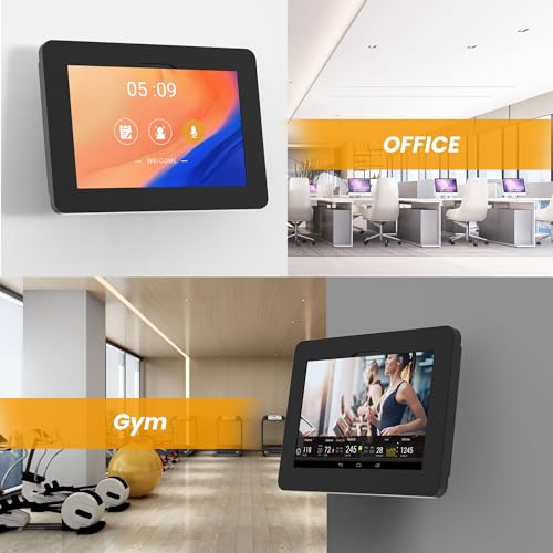 Tablet Wall Mount Compatible with Samsung Galaxy Tab A8, Anti-Theft with Lock, Tiltable Wall Mount - color: Black