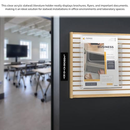 Marketing Holders 6 Pack Slatwall Document Holder 8.5" x 11" Clear Acrylic Take One Slat Wall Mount Magazine Booklet Display Advertisement Literature Rack for Professional Offices Realtor or Events