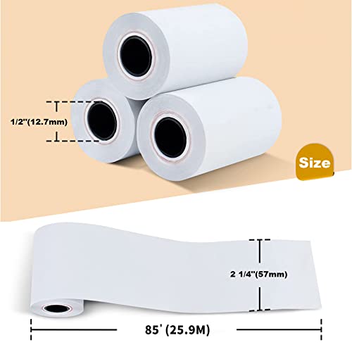 MFLABEL® 5 Rolls Thermal Paper (2 1/4" x 85') - POS Receipt Rolls for Cash Register, Credit Card Terminal, Square Reader, Clover & More | High-Sensitivity 48g Thermal Paper, BPA-Free, Sharp Print - size: 2 1/4" x 85'