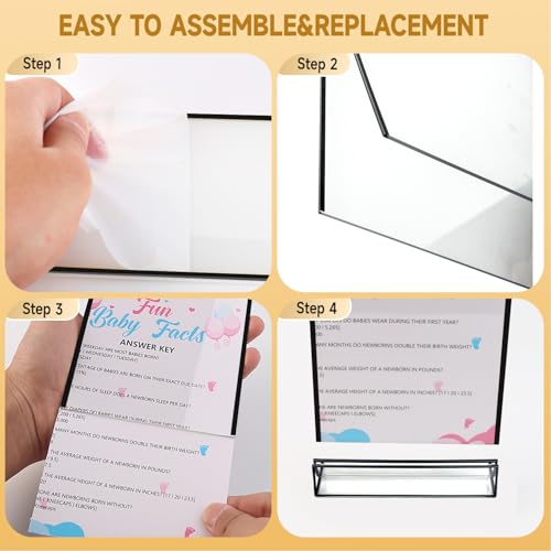 Acrylic Sign Holder 8.5x11 Inch with Black Borders, 6 Pack Black Picture Frames for Wedding, Double Sided Table Number Holders Menu Holders, Acrylic Stands for Display, Restaurant Signs
