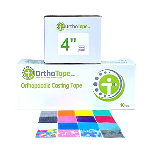 OrthoTape 4 INCH Fiberglass Cast Tape (10 Rolls) (Grey) - color: GREY