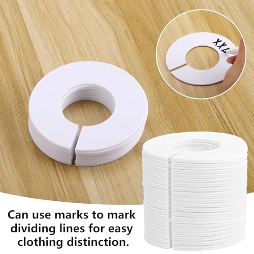 40 PCS Closet Hanger Dividers Clothing Rack Size Dividers with 1 Marker Pen