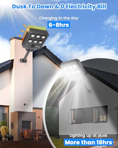 Gefolly G-6000W Solar Street Light Outdoor, Flood Security Parking Lot - size: S