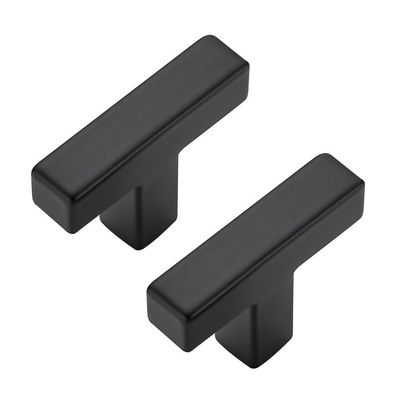 3 Pack Black Cabinet Knobs, 2in Length Square Bar Drawer Pulls - color: Matte Black, size: 3 Pack, style: Square