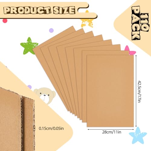 Henoyso 110 Pack 11 X 17 Inch Brown Cardboard Sheets - color: Brown, size: 11 x 17 Inch