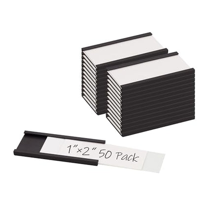 Realth C Channel Magnetic Label Holders 50 Pack 1'' x 2'' for Metal Racks and Shelves - size: 1'' x 2'', style: 50 Pack