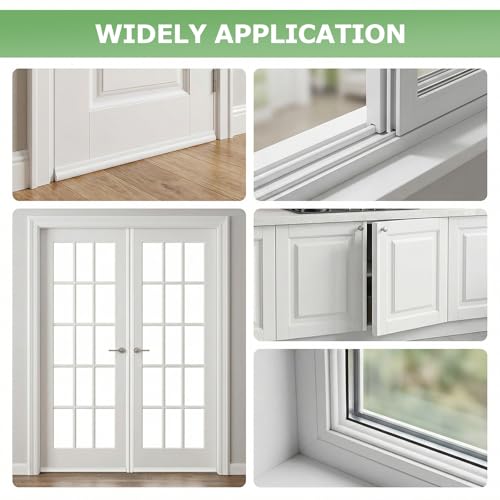 118" Wedge-Shape Foam Weather Stripping Self-Adhesive Door Window Seal Strip, Soundproof Noise Draft Blocker Gap Filler, Winter Insulation Tape for Exterior Interior Door Frame, White