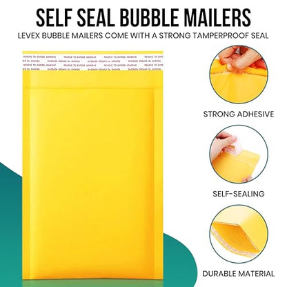 Levex - #2 8.5" x 12" [10 Pack) Kraft Bubble Mailers, Padded Envelope Mailers, Packing Envelope & Mailing Bags for Shipping - size: #2 (8.5" x 12")