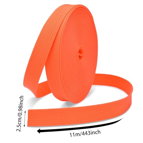 1 Inch Polypropylene Webbing Strap, 12 Yards Woven Webbing Straps for Backbag, DIY Crafting, Pet Collar, Outdoor Gear, Orange - color: Orange, size: 12 Yards