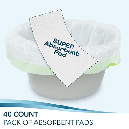 TidyCare Value Pack of 40 Disposable Absorbent Bedside Commode Pads - size: 40 Count (Pack of 1)