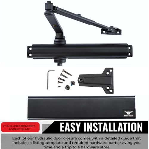 The Door Bull Series 8000 Commercial Grade 1 Hydraulic Door Closer - size: DC8016 Series, style: Matte Black