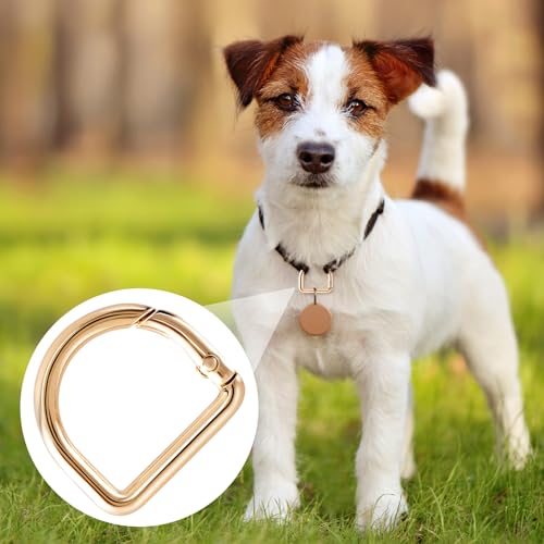 HINZIC D Ring Spring Key Hooks Keyring Clip Buckles Clasp Clamps for Belt Backpacks Handbag Purse Strap - color: 6pcs-silver & Gold & Black
