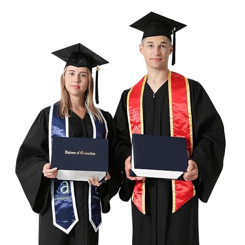 GraduationMall 8.5"x11" Smooth Padded Diploma Cover Certificate Holder Darkblue,6-Packs - color: Navy, size: 6 Packs