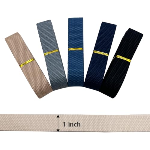 1 Inch Heavy Cotton Webbing 12 Yards 6 Colors Mixed Webbing Straps for Bags Handles,Tote Bag Webbing，Cloth Belt,Making Outdoor Supplies - color: 12Y-Mixed Color 1