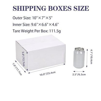 Shipping Boxes 10X7X5 Set of 25, White Corrugated Cardboard Box for Mailing Business Packaging - size: 10X7X5 Inches