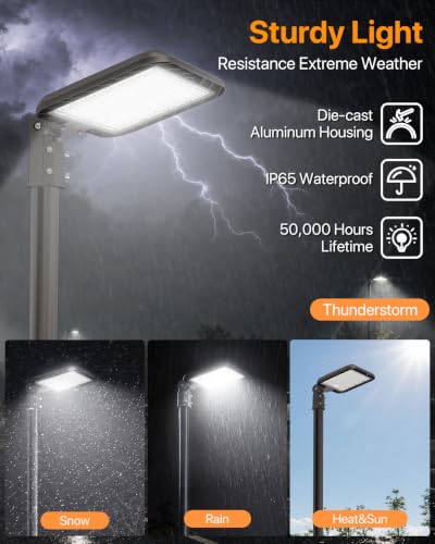 LED Parking Lot Lights 200W: 30000LM 5000K Slip Fit Mount - size: 200W 2PACK