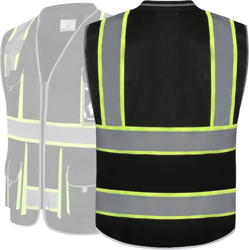 JKSafety Reflective Safety Vest for Men Cushioned Collar JK89 Black S - color: Blackt1s1, size: Small