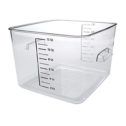 Rubbermaid Commercial Products Square Food Container, 12-Quart, Clear - size: 12 Qt., style: Container