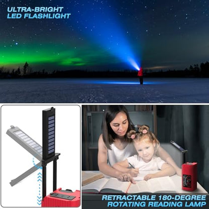 NITIGO Emergency Weather Radio, 4000mAh NOAA Weather Radio Solar Charging - color: Red, size: 4000mAh