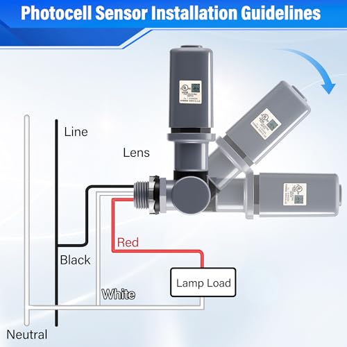 2 Pack Photocell Sensor for Outdoor Light, 120-277VAC Swivel PhotoCell