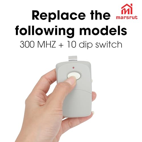 10 DIP Switch Garage Door Opener Remote, Compatible with Multi-Code 300 MHz, 308911, 3089, MCS308911, 3060, 3070, Garage Gate Replacement Transmitter, Gray