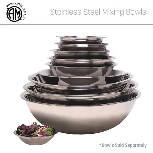 American METALCRAFT, Inc. SSB1600 Mixing Bowl, Stainless Steel, 16 Quarts, 17-1/2' Dia. - size: 16 Quarts, style: Standard