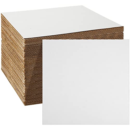 Zonon 50 Pack Corrugated Cardboard Sheets, 3 mm Flat, 12 x 12 Inch, White - color: White, size: 12 x 12 Inch