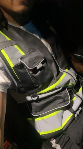 XIAKE Reflective Safety Vest for Men & Women High Visibility Class 2 Vest with Pockets Meets ANSI Standards - color: Black Yellow Trim, size: Medium
