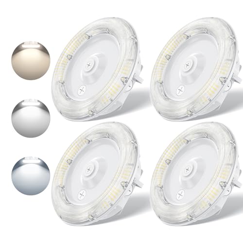 4Pack LED Canopy Light 60W/48W/36W Selectable, ETL Listed 8400LM Canopy LED Lights 4500K 5000K 5700K Adjustable, IP65 Commercial Gas Station Light with Photocell for Carport Workshop Warehouse - color: 60w, size: 4 Pack