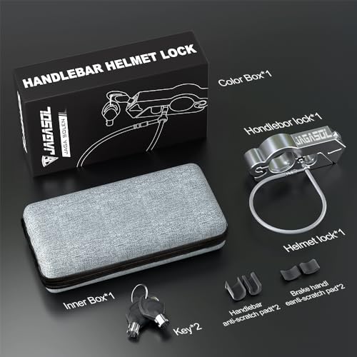 JAGASOL Motorcycle Handlebar Lock, Helmet & Brake Anti-Theft Lock Silver - color: Silver