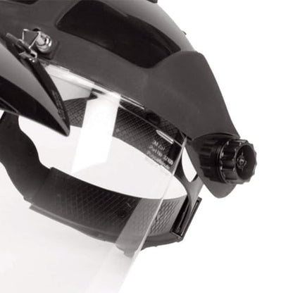 Sellstrom DP4 Face Shield - Lightweight Mask with High Impact Crown & Ratchet Headgear for Work, Grinding, Plasma/Flame Cutting - ANSI Z87.1 - Clear Anti Fog Polycarbonate Window - UV/IR Flip Up Visor - style: Shade 8 Infrared Visor