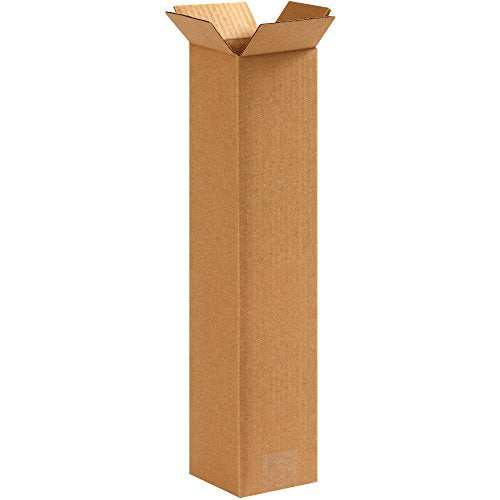 TAPE LOGIC 4x4x18 Tall Corrugated Boxes, Tall, 4L x 4W x 18H, Pack of 25 | Shipping, Packaging, Moving, Storage Box for Home or Business, Strong Wholesale Bulk Boxes - size: 4" x 4" x 18"