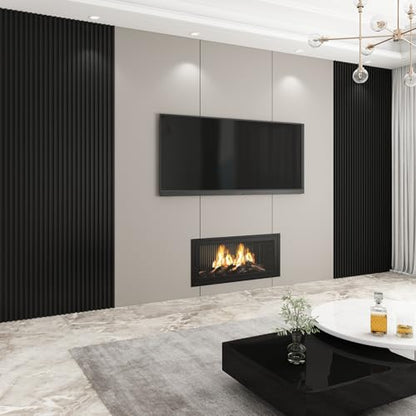 Slat Wall Panel 8-Pack, 118’’x6.1’’, Black - size: 118’’x6.1’’-Black