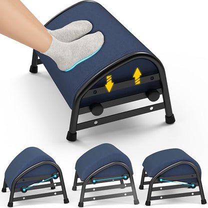 YEASHEIN Adjustable Foot Rest for Under Desk at Work, Ergonomic Foot Stools - color: Blue