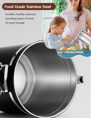 Walktosun Stainless Steel Food Container with Clear Lids Airtight Storage Container Stackable Small Canisters Kitchen Pantry Storage for Cereal, Snacks, Candy, Herbs, Spices, Sugar, Tea (1.2L Black) - color: 1.2L Black