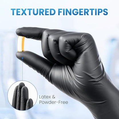 Borje Nitrile Gloves Small, 100 Count Disposable Gloves, Black, 6 Mil - color: Black 6 Mil, size: Small