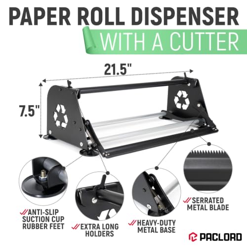 18" Paper Dispenser with Cutter + Light Green Kraft Paper Roll - color: Light Green, size: 1 Roll + Dispenser