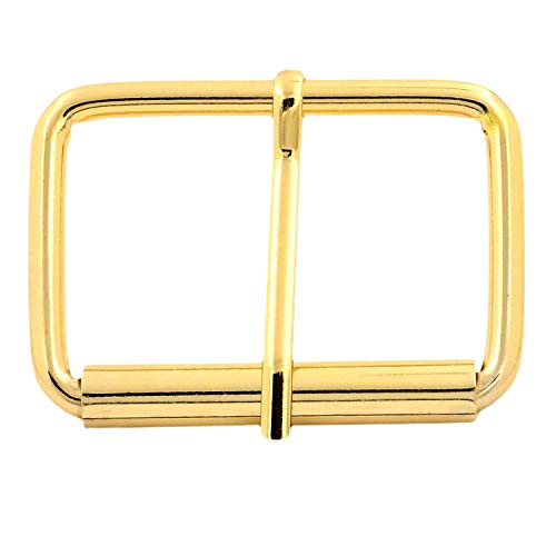 BIKICOCO Roller Buckle, 2 Inches Heel Rolling Bar Buckles for Bags Leather Webbing Straps - color: Gold X 10 Pcs